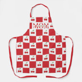 Personalized Retro Red Cherry & Gingham Checkered  Schürze (Vorderseite)