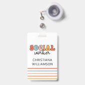 Personalized Retro Social Worker Ausweis (Vorderseite mit Ausziehbar)