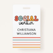 Personalized Retro Social Worker Ausweis (Vorderseite)