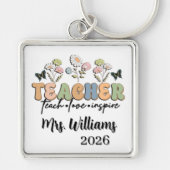 Personalized Retro Style Teacher Schlüsselanhänger (Vorne)