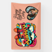 Personalized Retro Surprise Pop Art Party Birthday Banner (Vertikal)