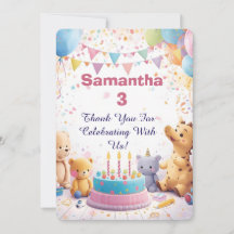 Personalized Retro Thank You Cards | Kids Birthday