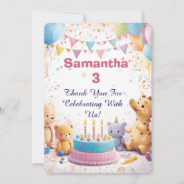 Personalized Retro Thank You Cards | Kids Birthday Dankeskarte