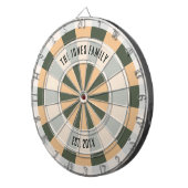 Personalized Retro Warm Tone Family Name Design Dartscheibe (Vorderseite rechts)