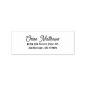 Personalized Return Address Elegant Script Wood  Gummistempel (Prägung)