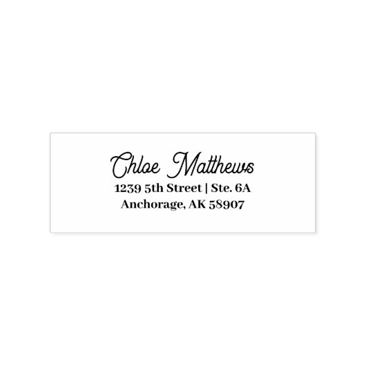 Personalized Return Address Elegant Script Wood  Gummistempel (Prägung)