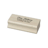 Personalized Return Address Elegant Script Wood  Gummistempel (Stempel)