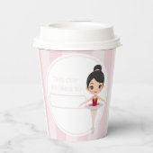 Personalized & Reusable Pink Ballet Girls Party Pappbecher (Rückseite)