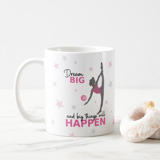 Personalized Rhythmic Gymnast Dream Big Coffee Mug Kaffeetasse (Mit Donut)