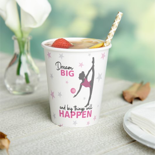 Personalized Rhythmic Gymnast Dream Big Party Cup Pappbecher (In Situ)