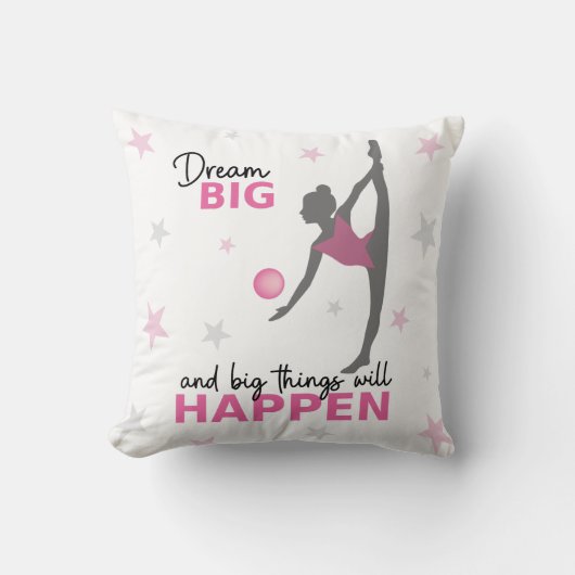 Personalized Rhythmic Gymnast "Dream Big" Throw Pi Kissen (Vorderseite)