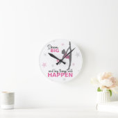 Personalized Rhythmic Gymnast Dream Big Wall Clock Runde Wanduhr (Zuhause)