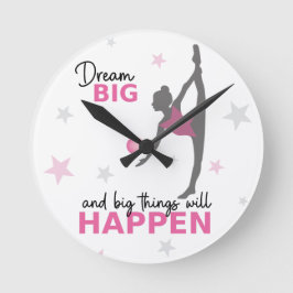 Personalized Rhythmic Gymnast Dream Big Wall Clock Runde Wanduhr