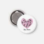 Personalized Rhythmic Gymnastics Magnet Pink Heart (Vorderseite/Rückseite)