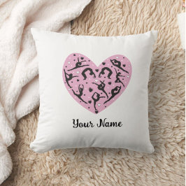 Personalized Rhythmic Gymnastics Pillow Pink Heart Kissen
