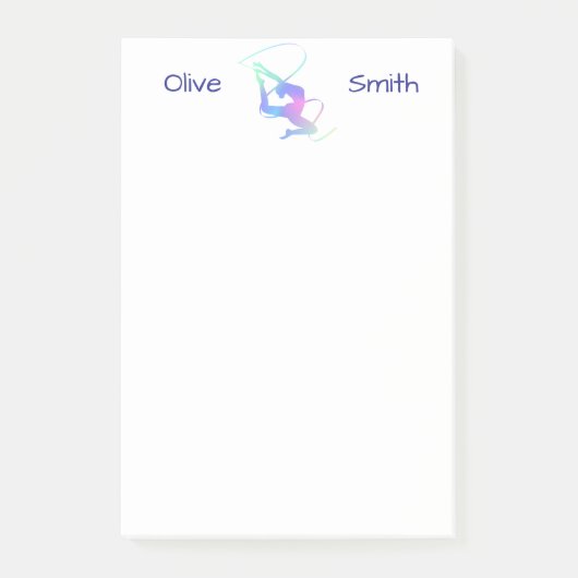 Personalized Rhythmic Gymnastics with Ribbon  Post-it Klebezettel (Vorderseite)