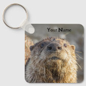 Personalized River Otter Keychain - Add Your Name Schlüsselanhänger (Vorderseite)
