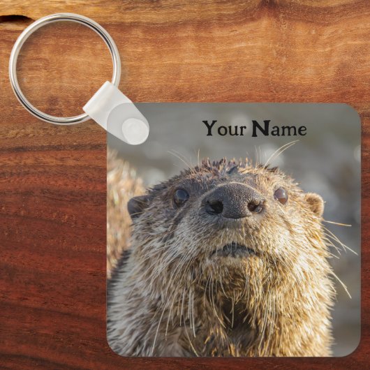 Personalized River Otter Keychain - Add Your Name Schlüsselanhänger (Vorderseite)