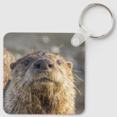 Personalized River Otter Keychain - Add Your Name Schlüsselanhänger (Rückseite)