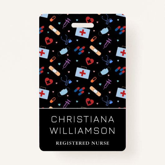 Personalized RN Nurse | Doctor Medical Pattern Ausweis (Vorderseite)