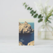 personalized rocky shore line beach side - typo visitenkarte (Stehend Vorderseite)