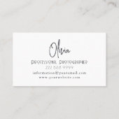 personalized rocky shore line beach side - typo visitenkarte (Rückseite)