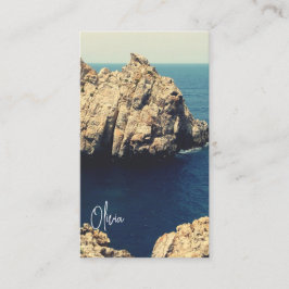 personalized rocky shore line beach side - typo visitenkarte