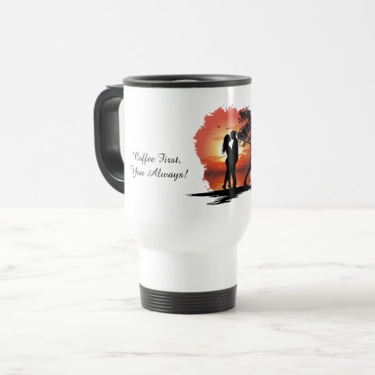 Personalized Romantic Commuter Mug for Couples Reisebecher (Vorderseite Links)