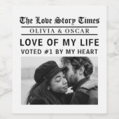 Personalized Romantic Custom Love Story Photo Weinetikett (Einzelnes Label)