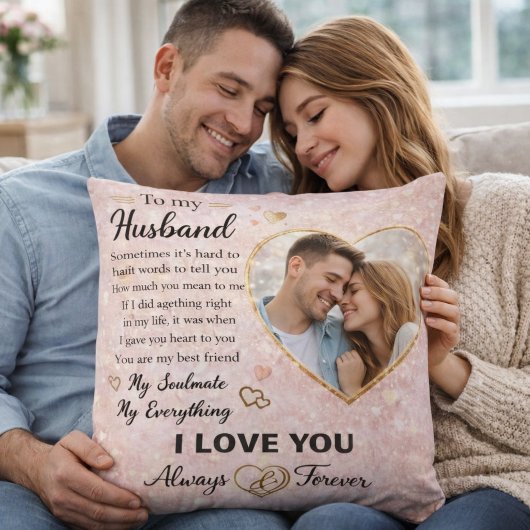 Personalized Romantic Gift for Husband Love Messag Kissen