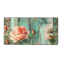 Personalized Rose and Turquoise Rustic