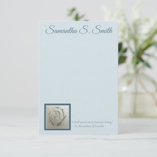 Personalized Rose Flat Note Card Einladung (Stehend Vorderseite)