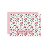 Personalized Rose Floral Botanical Note Card Mitteilungskarte (Vorderseite/Rückseite Beispiel)