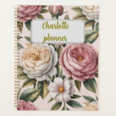 Personalized rose Flower chic Productivity Goal  Planer (Vorderseite)