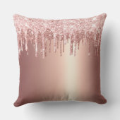 Personalized Rose Gold Glitter Drip Couple Names Kissen (Rückseite)