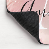 Personalized Rose Gold Glitter Mousepad – Monogram (Ecke)