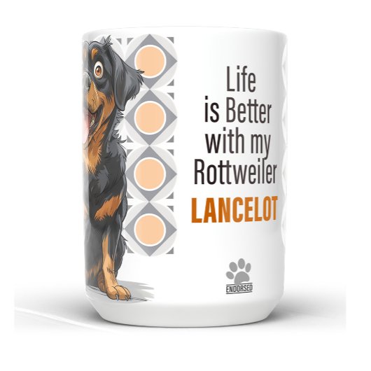 Personalized Rottweiler Custom Dog Mug 15oz Tasse