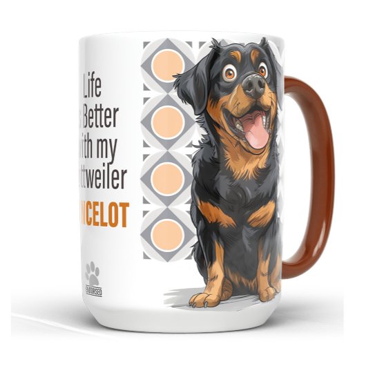 Personalized Rottweiler Custom Dog Mug 15oz Tasse