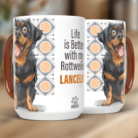 Personalized Rottweiler Custom Dog Mug 15oz Tasse