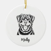 Personalized Rottweiler Dog Christmas Keramik Ornament (Vorne)