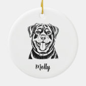 Personalized Rottweiler Dog Christmas Keramik Ornament (Hinten)
