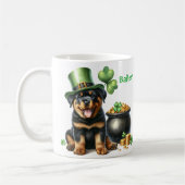 Personalized Rottweiler Dog St. Patty's Day Kaffeetasse (Links)