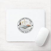 Personalized Round Photo Text Mark Gift Mousepad (Mit Mouse)
