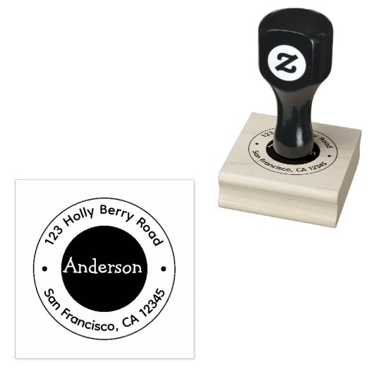 Personalized Round Return Address Stamp Gummistempel (Stempel)