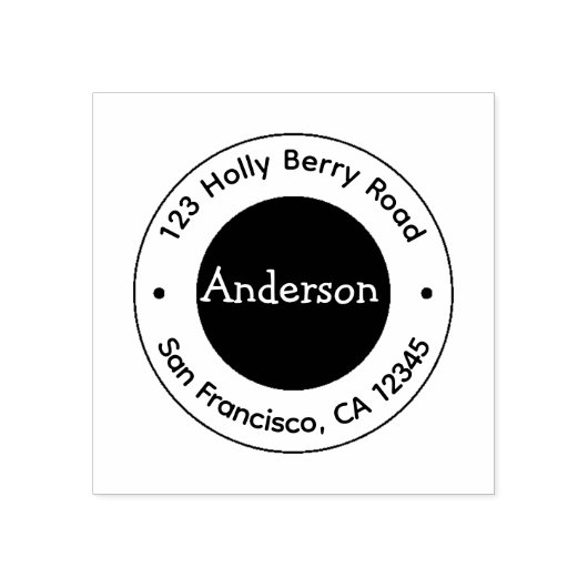 Personalized Round Return Address Stamp Gummistempel (Prägung)