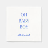 Personalized Royal Blue Baby Boy Shower Serviette (Vorderseite)
