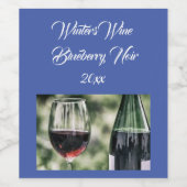 Personalized Royal Blue Wine Bottles Photo Weinetikett (Einzelnes Label)