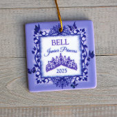 Personalized Royal Purple Tiara & Butterflies Keramikornament