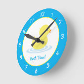Personalized Rubber Duck Bathroom Custom Round Clo Runde Wanduhr (Winkel)