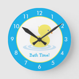 Personalized Rubber Duck Bathroom Custom Round Clo Runde Wanduhr